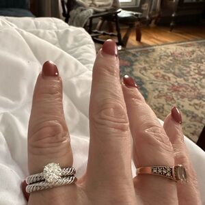 Elegant 925 Silver Women's Ring Set. 1.2 ct Moissanite size 9